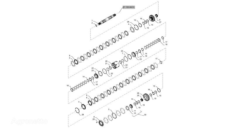 New Holland T6090 pyörätraktori 1285982C1 vaihdelaatikon hammaspyörä